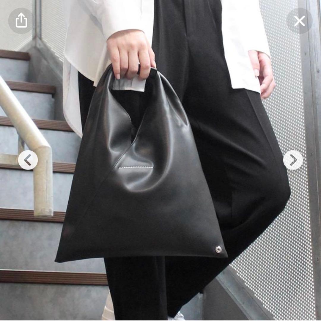 ＭＭ６　マルジェラ　　黒レザーバック　ジャパニーズトートバッグ