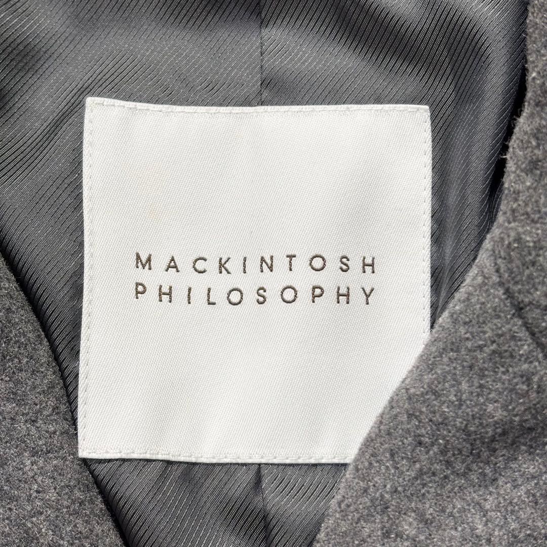 極美品　マッキントッシュフィロソフィー　メルトンウールPコート　グレー　40