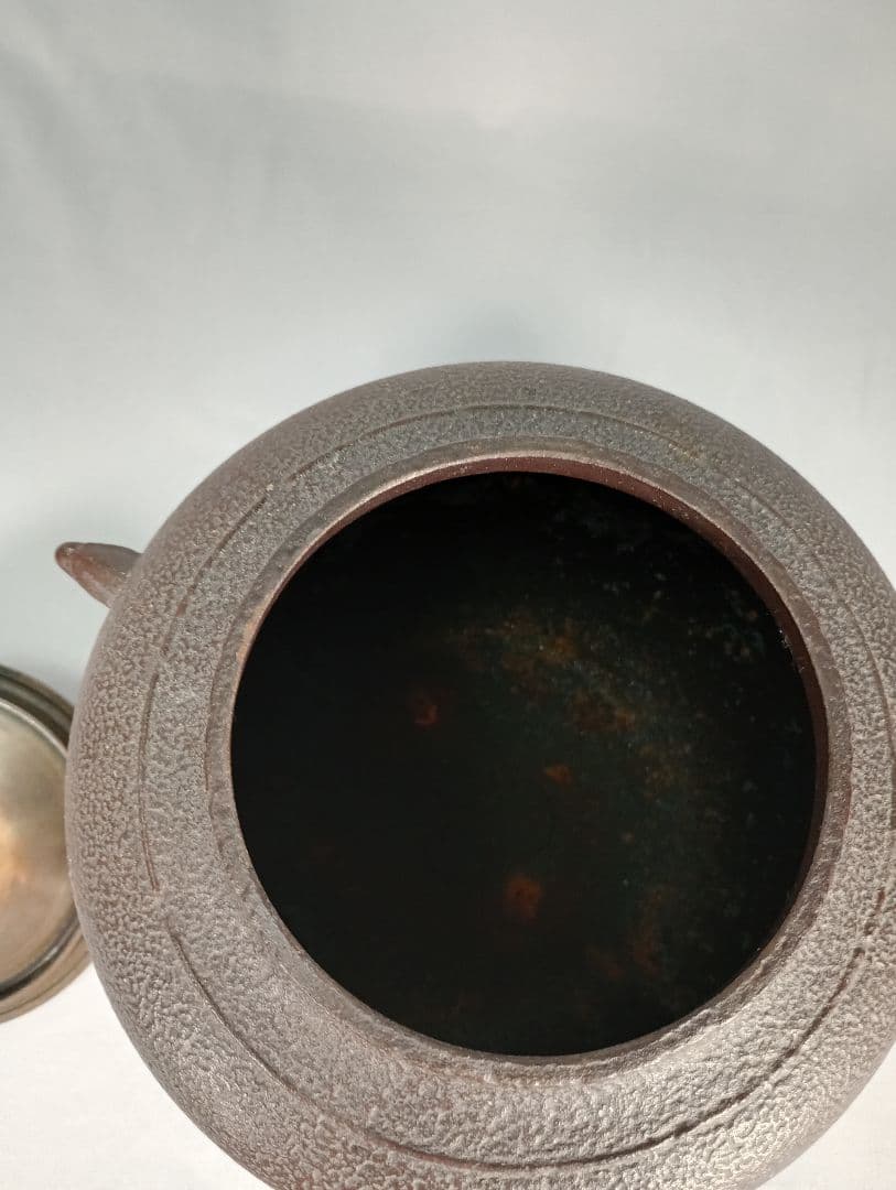 【茶道具】真形羽釜　菊池政光造　茶釜　釜367