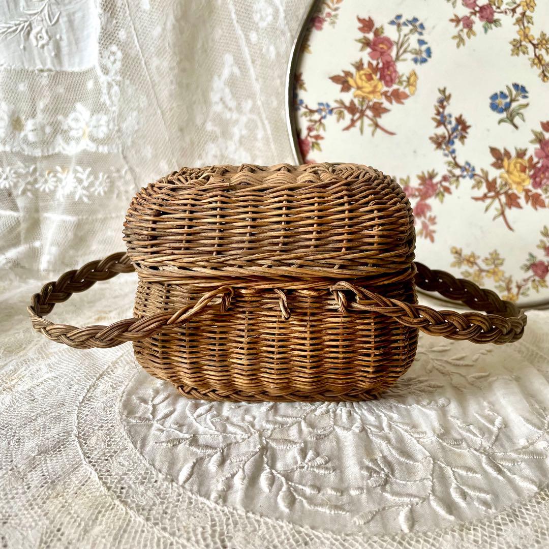【訳あり】ドールパニエ　フランスアンティーク 人形用 ミニ プチ カゴ 籠 かご
