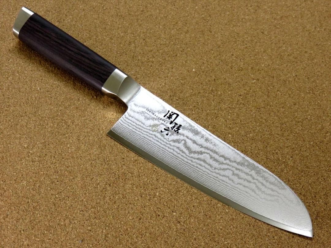 関の刃物 三徳包丁 165mm 貝印 関孫六 ダマスカス ステンレス複合材 両刃
