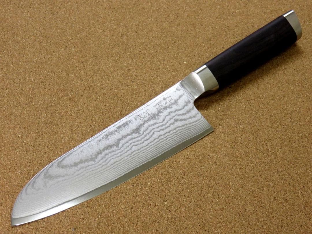 関の刃物 三徳包丁 165mm 貝印 関孫六 ダマスカス ステンレス複合材 両刃