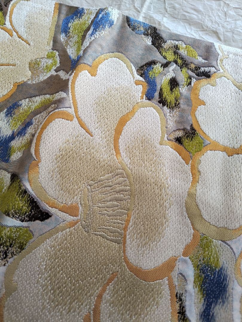 UniUni値下げ　織匠　万勝　琳派椿葉樹文　春繭　袋帯