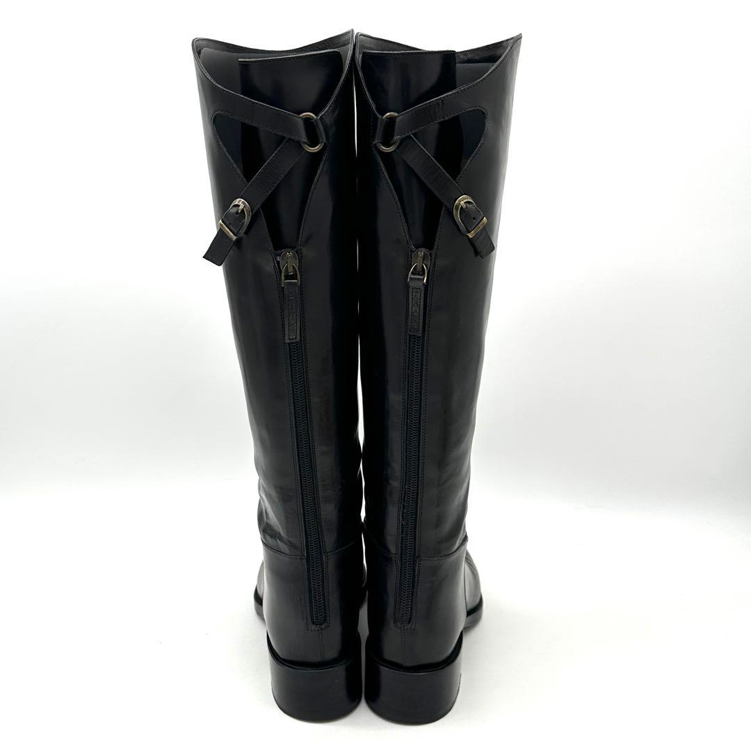 SARTORE サルトル【23cm】バックジップ ジョッキーブーツ 黒 ブラック