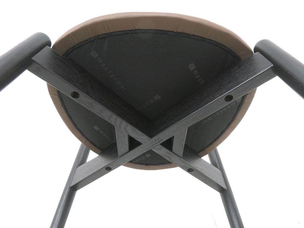 展示品　マスターウォール　本革　無垢材　ダイニングチェア　4脚セット　北欧