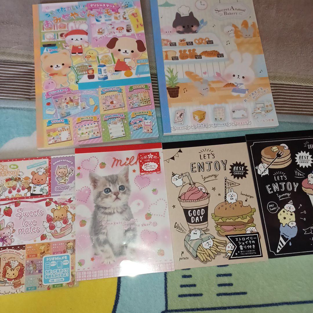 平成レトロかわいい動物とスイーツのメモ帳セット