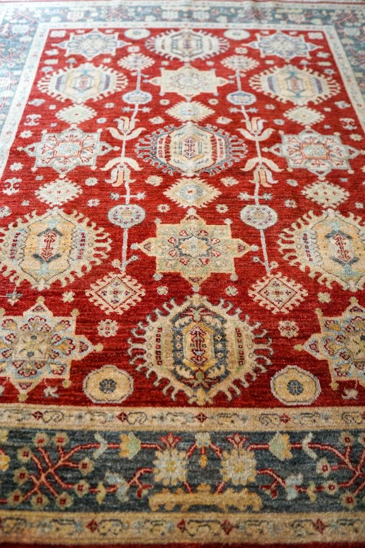 206×171cｍ アフガニスタンガズニーウール手織り絨毯