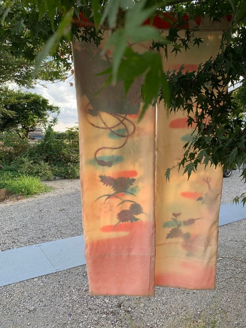 【リメイク】アンティーク暖簾　子ども晴れ着