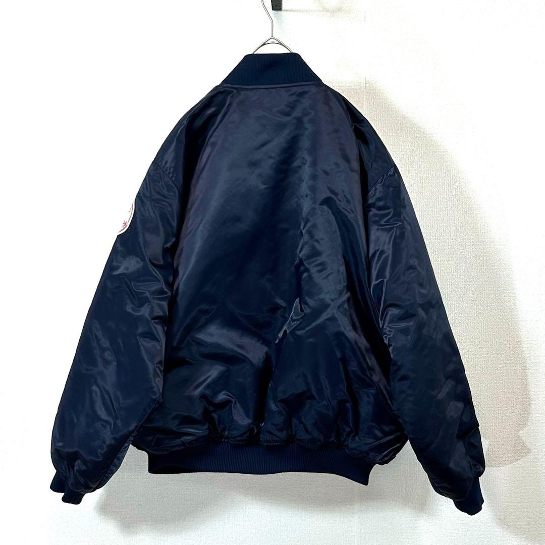 MLBヤンキースナイロンスタジャンビッグロゴ刺繍ワッペンクーパーズタウン古着