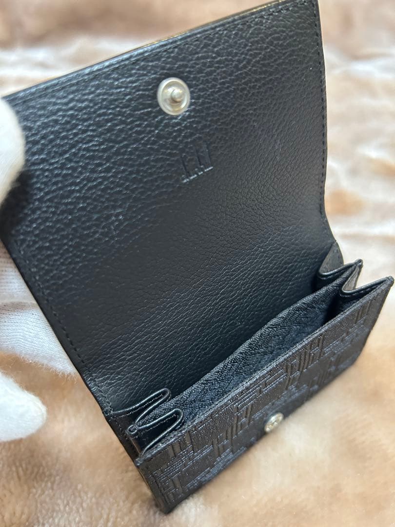 美品dunhillダンヒル名刺入れカードケース黒カード入れメンズ箱付きブラック