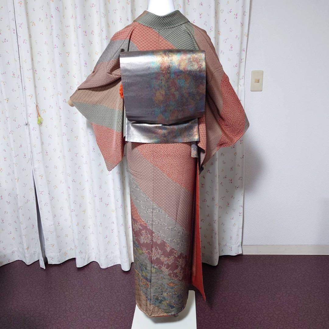 く*ち様 フ9993 未使用近い　美品　袷　正絹　江戸小紋　作家　訪問着　フルセ