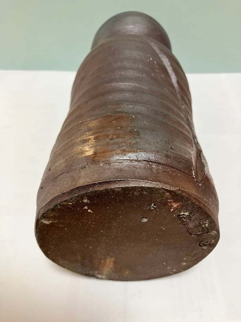 沖縄　琉球焼の名工【故】宮城勝臣作　壺　花器　やちむん　ヤチムン　（壺屋焼　希少