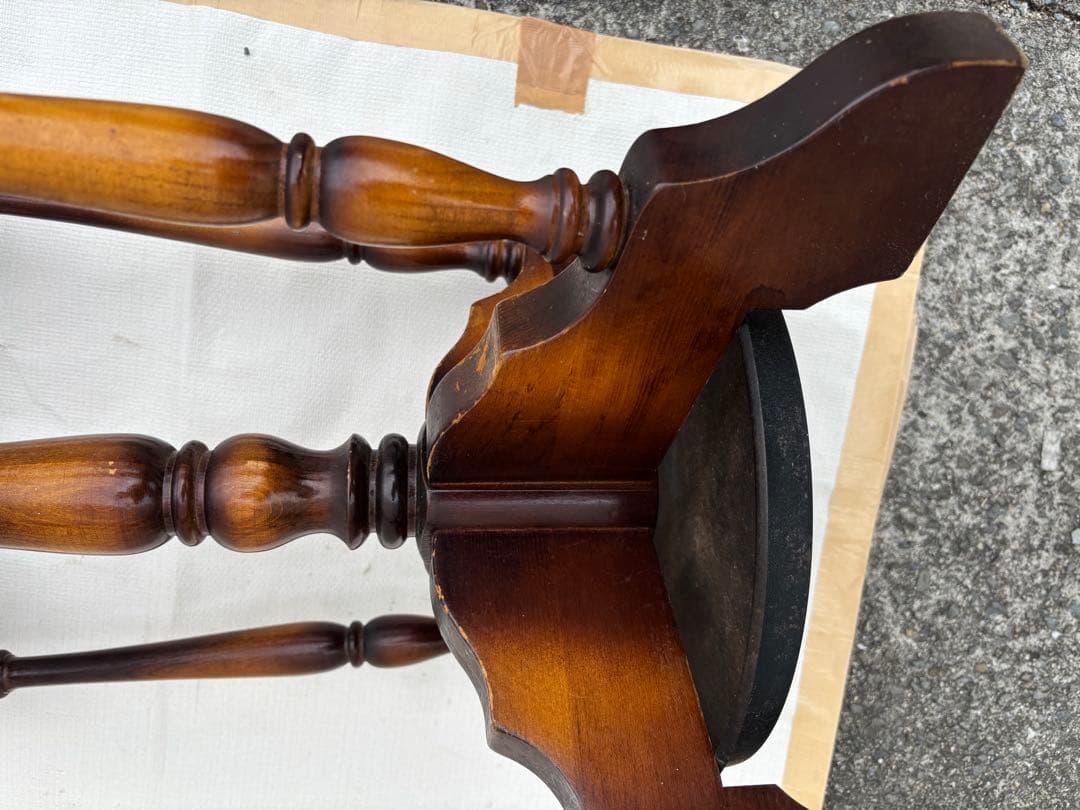 アンティーク なカリモク コロニアル　ポールハンガー　傘立て付き木製6フック