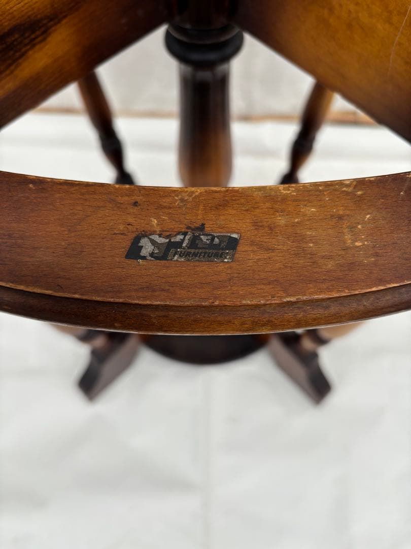 アンティーク なカリモク コロニアル　ポールハンガー　傘立て付き木製6フック