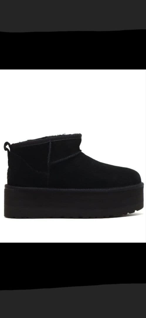 UGG 24センチ　厚底ムートンブーツ　ウルトラミニ　黒