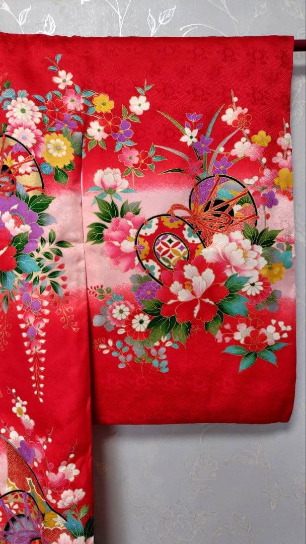 RK403アンティーク子供着物着丈98センチ裄丈46センチ3歳前後長襦袢付き綺麗