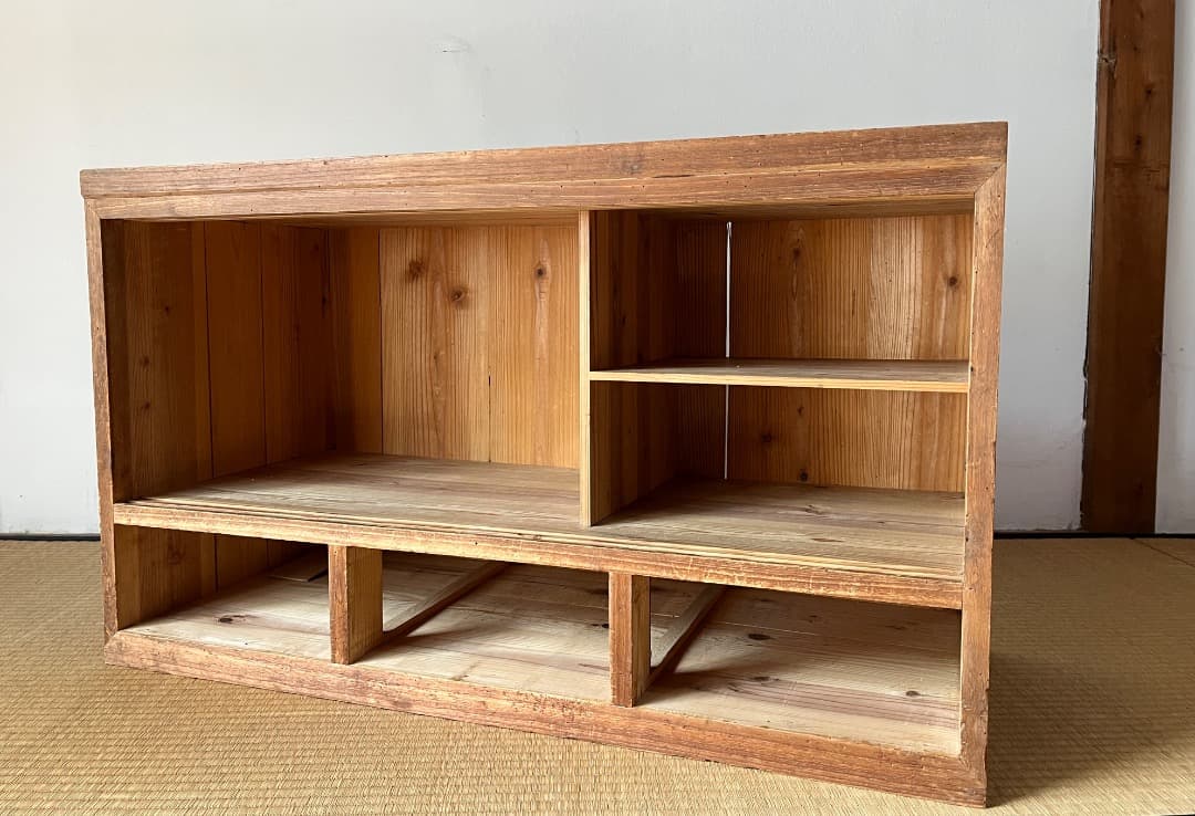 古道具 木製収納棚｜無垢材｜古民家｜昭和レトロ｜本棚・食器棚・展示棚