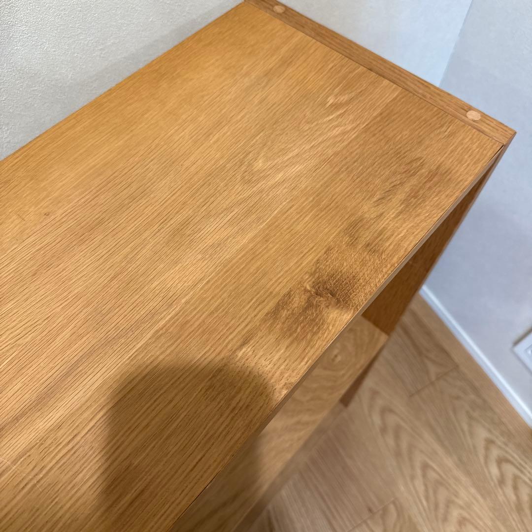 無印良品 スタッキングシェルフ ワイド ２段 オーク材　訳あり