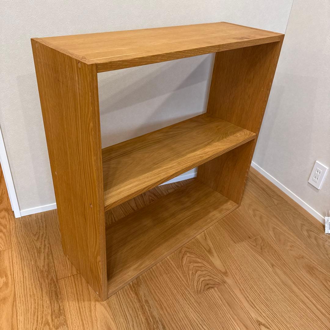無印良品 スタッキングシェルフ ワイド ２段 オーク材　訳あり
