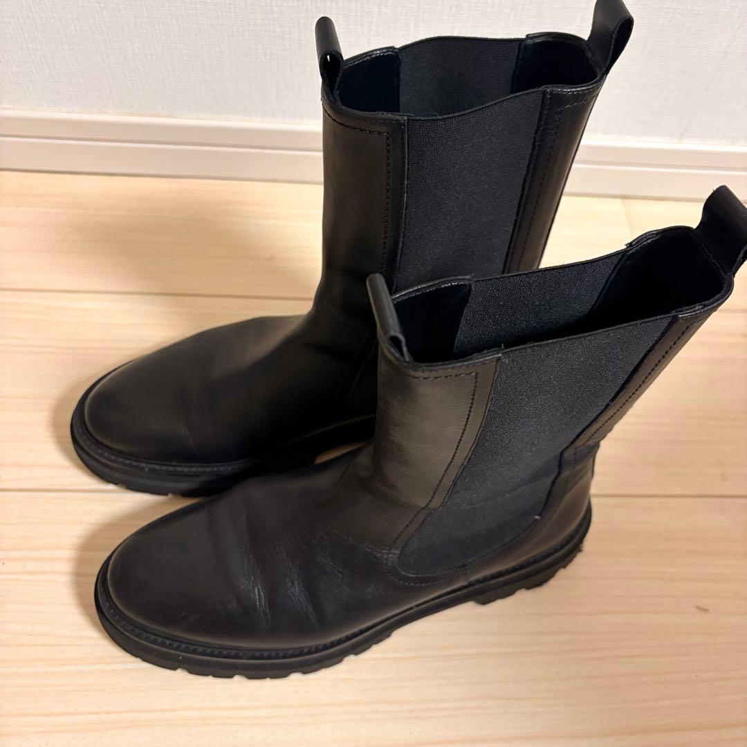 美品 パスクッチ イエナ別注 サイドゴアブーツ 39本革 軽量 厚底 黒