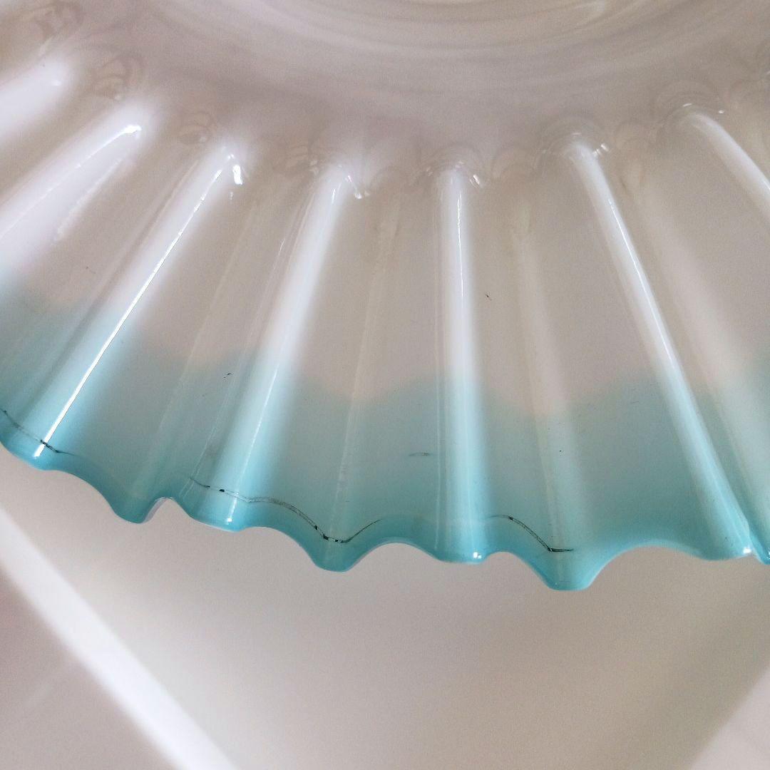 アンティーク吊りオイルランプ　　スカイブルー