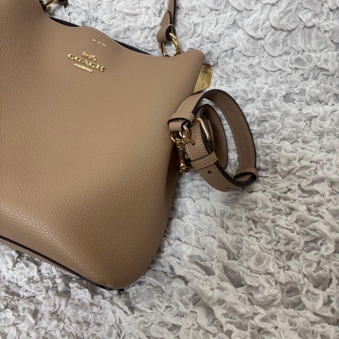COACH ベージュ レザー バケットハンドバッグorショルダーバッグ