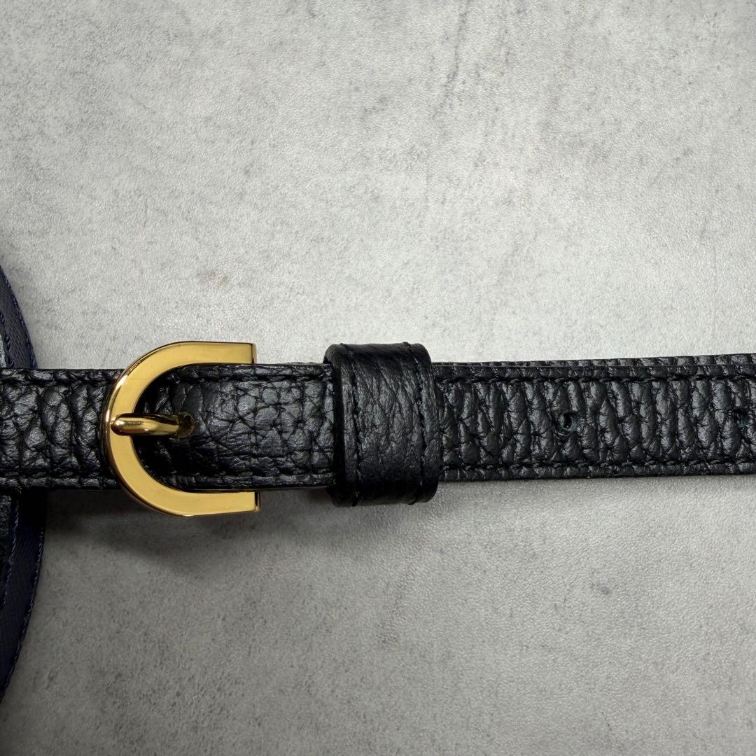 A.D.M.J. 日本製 シュリンクレザー Beeビジュー ショルダーバッグ 黒