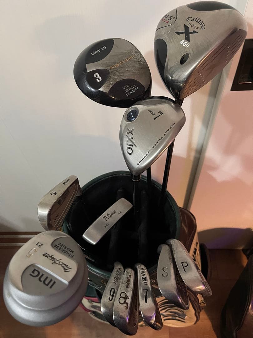 再値下げ:HONMAキャディーバッグ ゴルフクラブセット 練習ボール付き 初心者