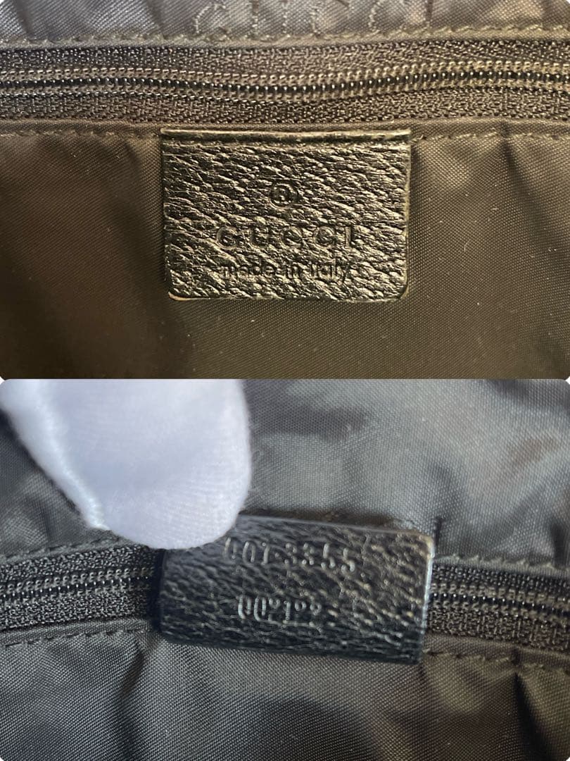 ◇ GUCCI グッチ ワンショルダーバッグ ナイロン×レザー ブラック ◇