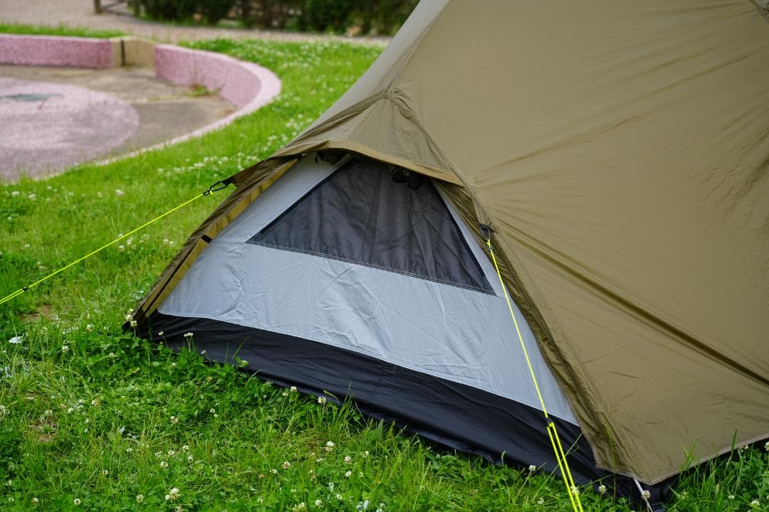 使用2回 焚火無 マエヒロドームプラス＆グランドシート付（注意：初期ペグ無し）