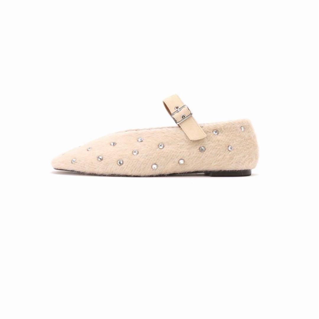 LE TALON GRISE EDGEスタッズメリージェーンフラット 23.5