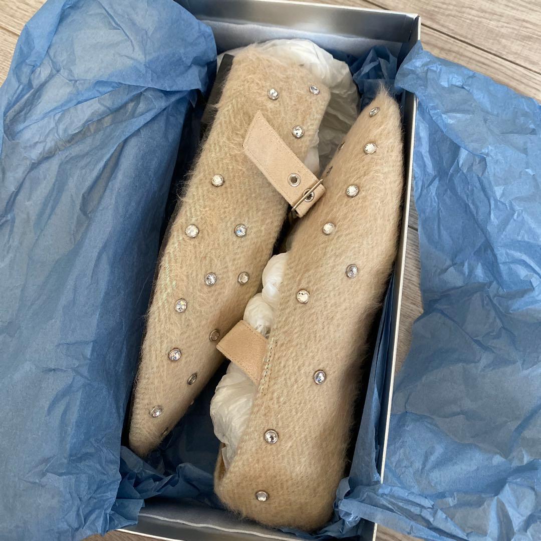 LE TALON GRISE EDGEスタッズメリージェーンフラット 23.5