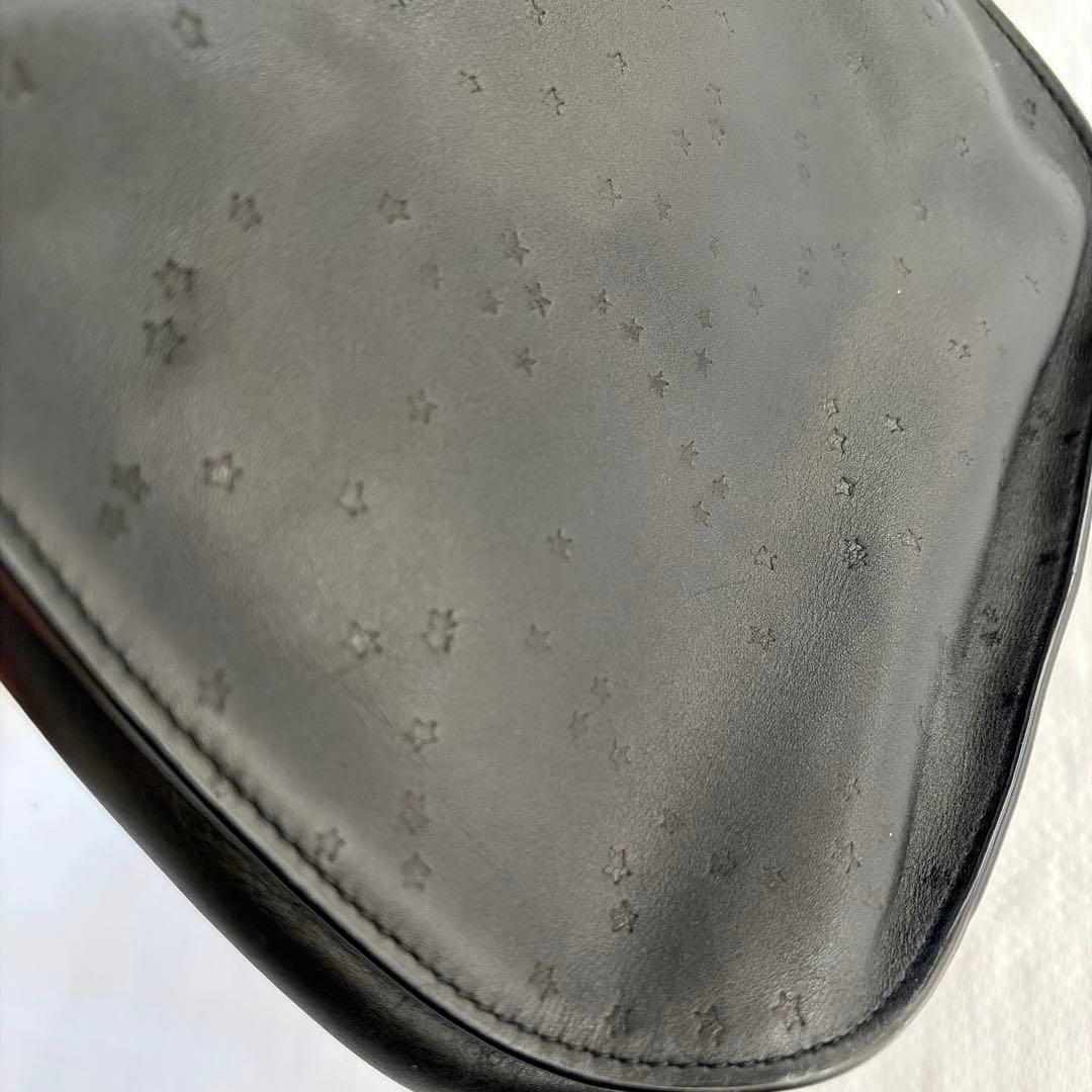 All Saints ブラックレザー ショルダーバッグ 星形模様 本革