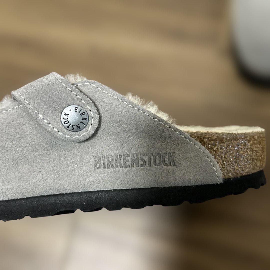 美品】ビルケンシュトック　ボストン シアリング　ボア　 37　グレー