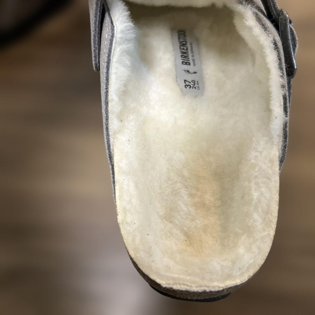 美品】ビルケンシュトック　ボストン シアリング　ボア　 37　グレー