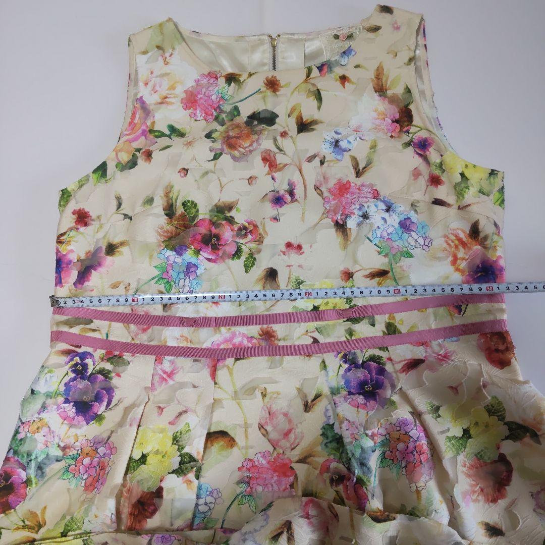 46 花柄 ピンクダブルリボン ローズティアラ　ジュエル