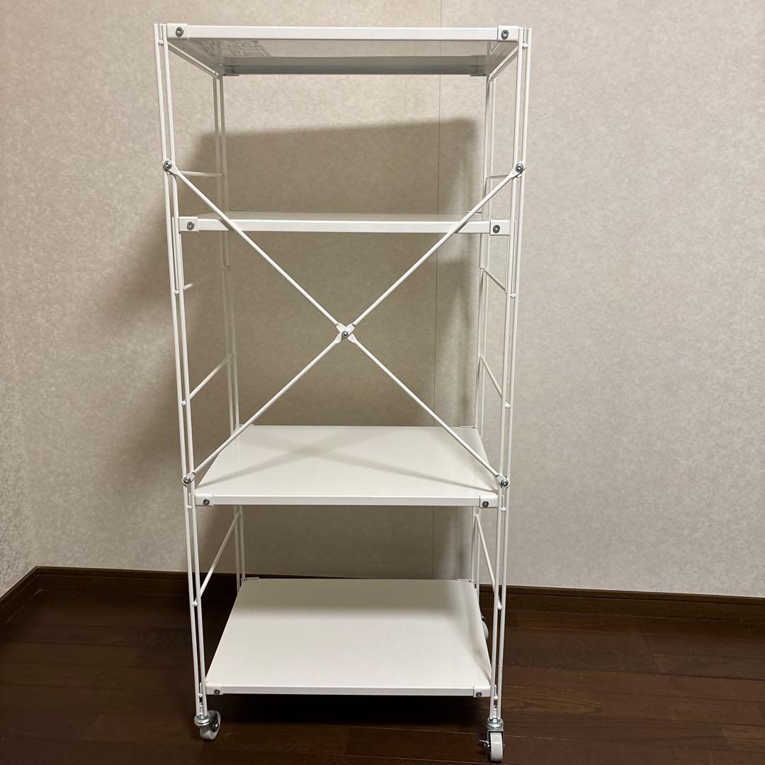 【極美品】無印良品 スチールユニットシェルフ キャスター付