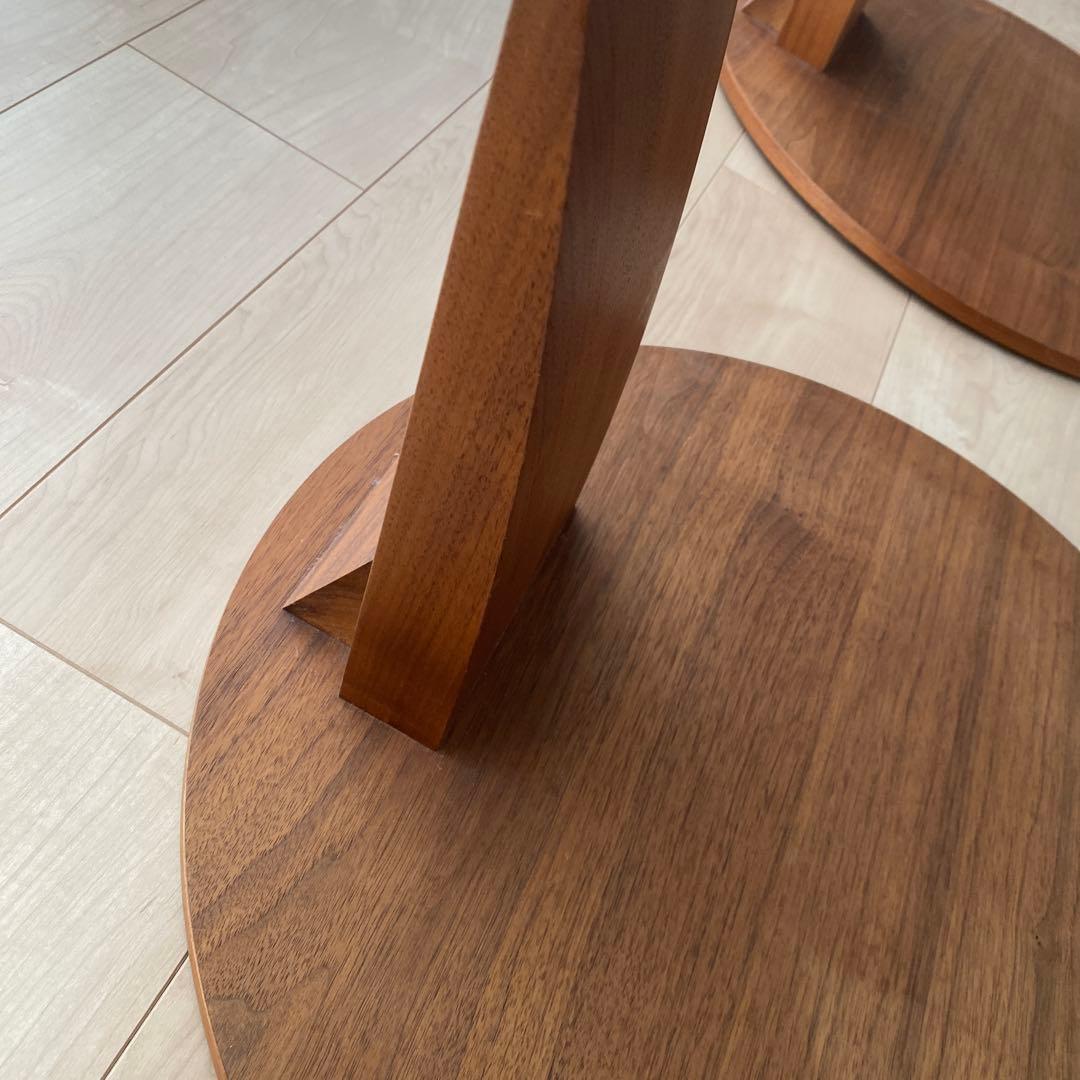 【2脚セット】モダンデザイン 木製座椅子 ブラウン