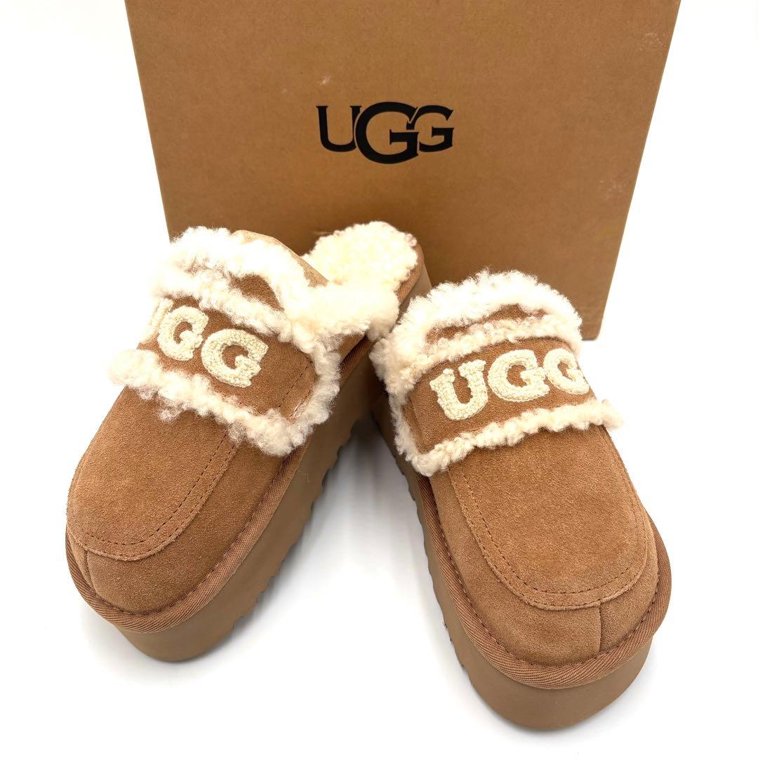 新品未使用✨️UGG アグ 厚底 ファーサンダル もこもこ スリッパ 23cm