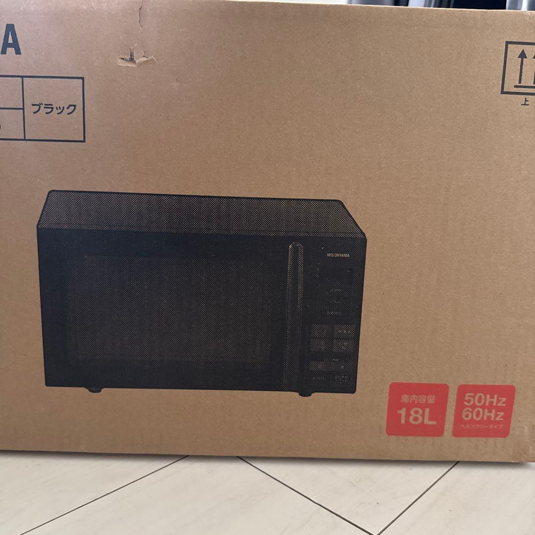 新品未開封 IRIS OHYAMAブラック単機能電子レンジ