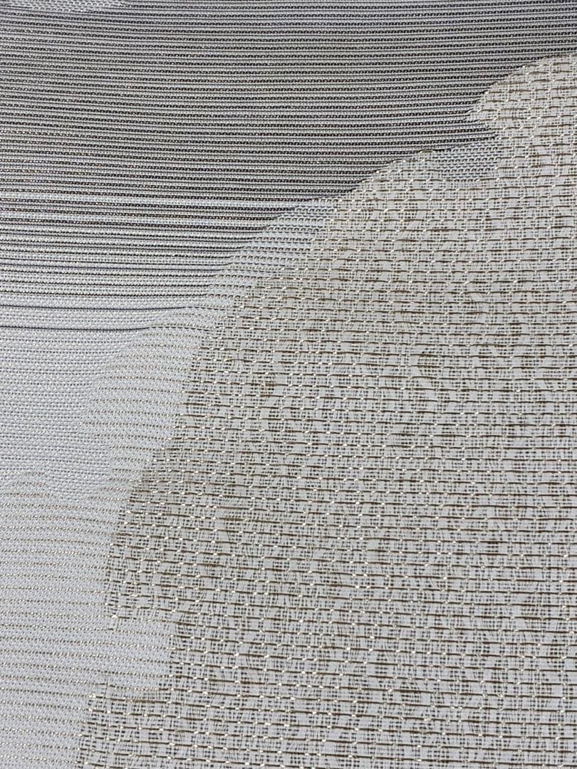 粋でモダンな装い！西陣全通名古屋帯 綿芯本仕立ガード加工済　雪輪文 簡易包装