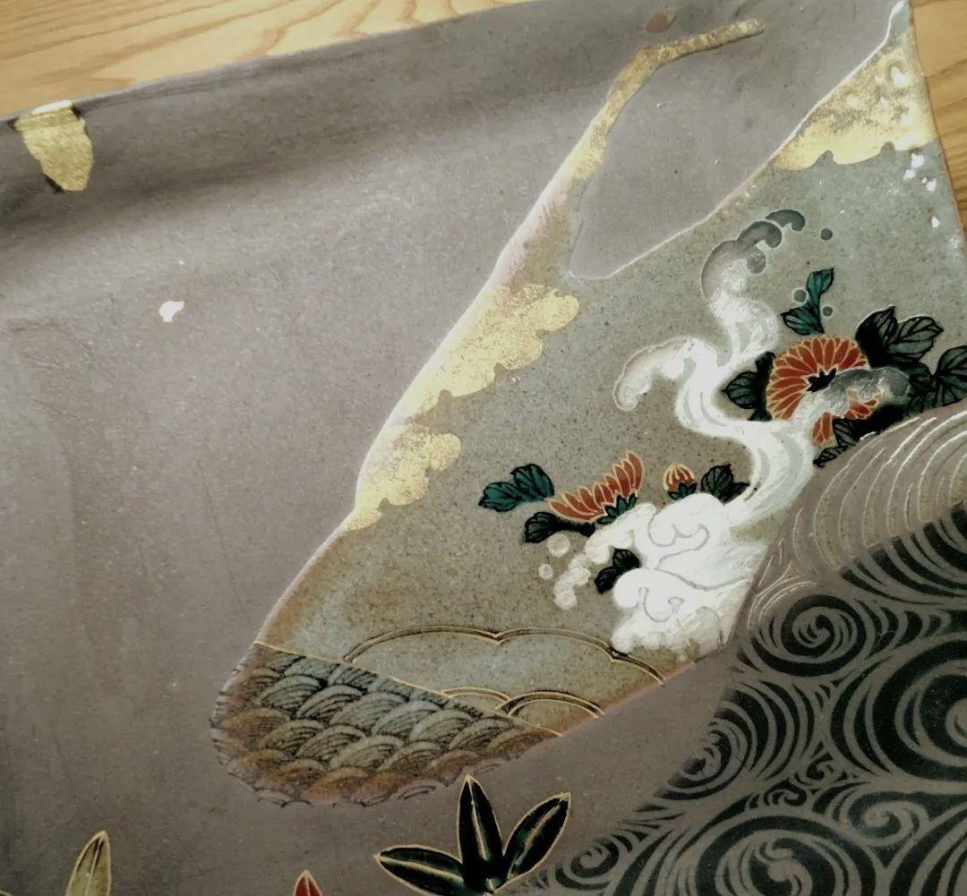 ☆ 山本長左 九谷焼 角大皿