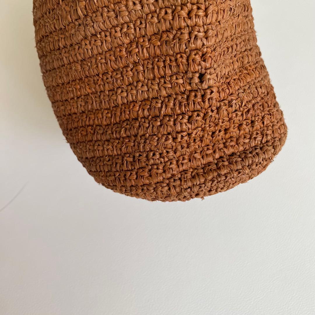 極美品　ヘレンカミンスキー　ラフィア　レザーハンドル ラフィアトートバッグ