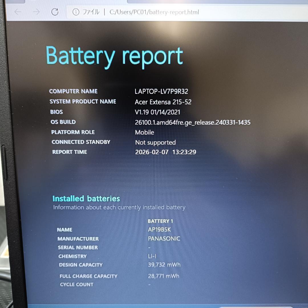 第10世代 i5 Windows11 SSD メモリ8GB ノートPC acer