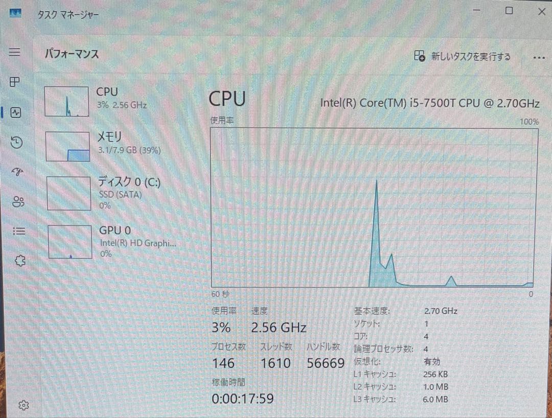 ま*い様 Windows11 iiyama小型デスクトップ SSD 128GBメ
