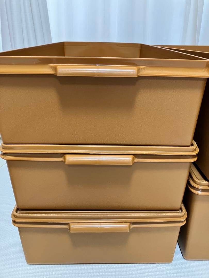 タッパーウェア スーパーケースブラウン 衣類収納ボックス 5個セット廃盤品