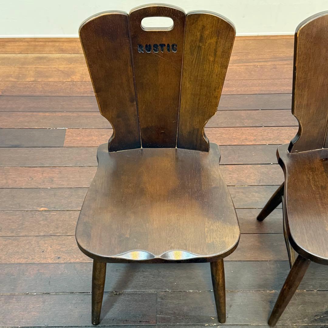 H21K3b カリモク ルスティック ダイニングチェア 2脚セット