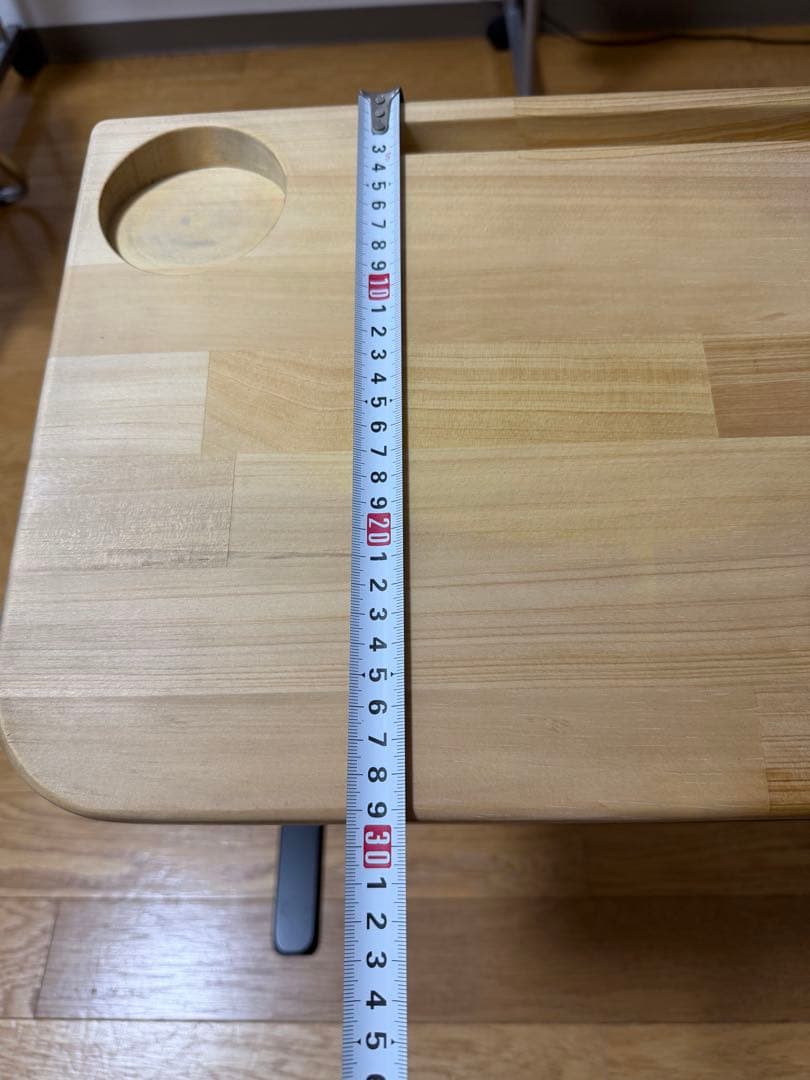 ごろ寝サポートスマホホルダー　サイドテーブル 木製天板 ドリンクホルダー付き