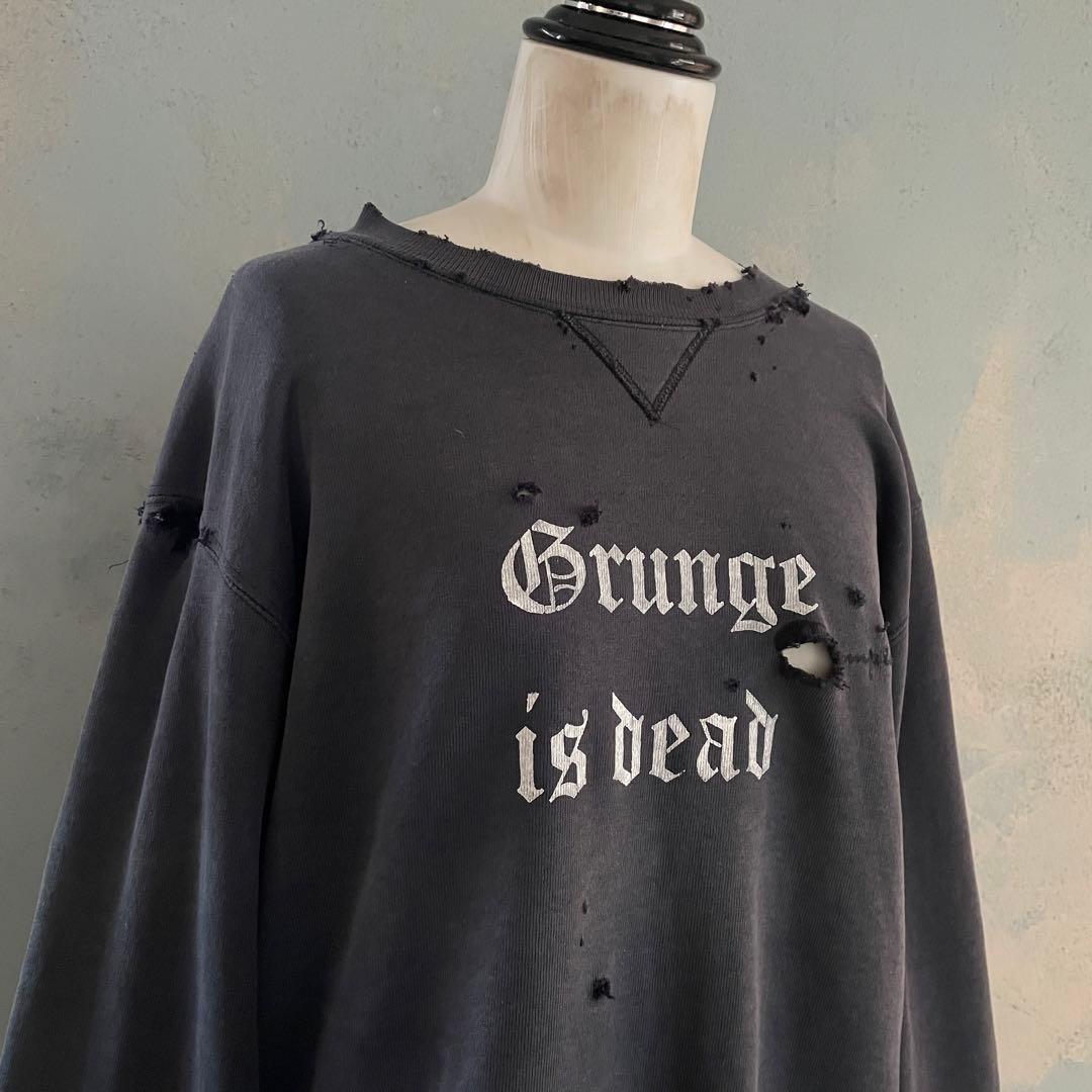 90's grunge is dead“ペイント“USA製“boro sweat