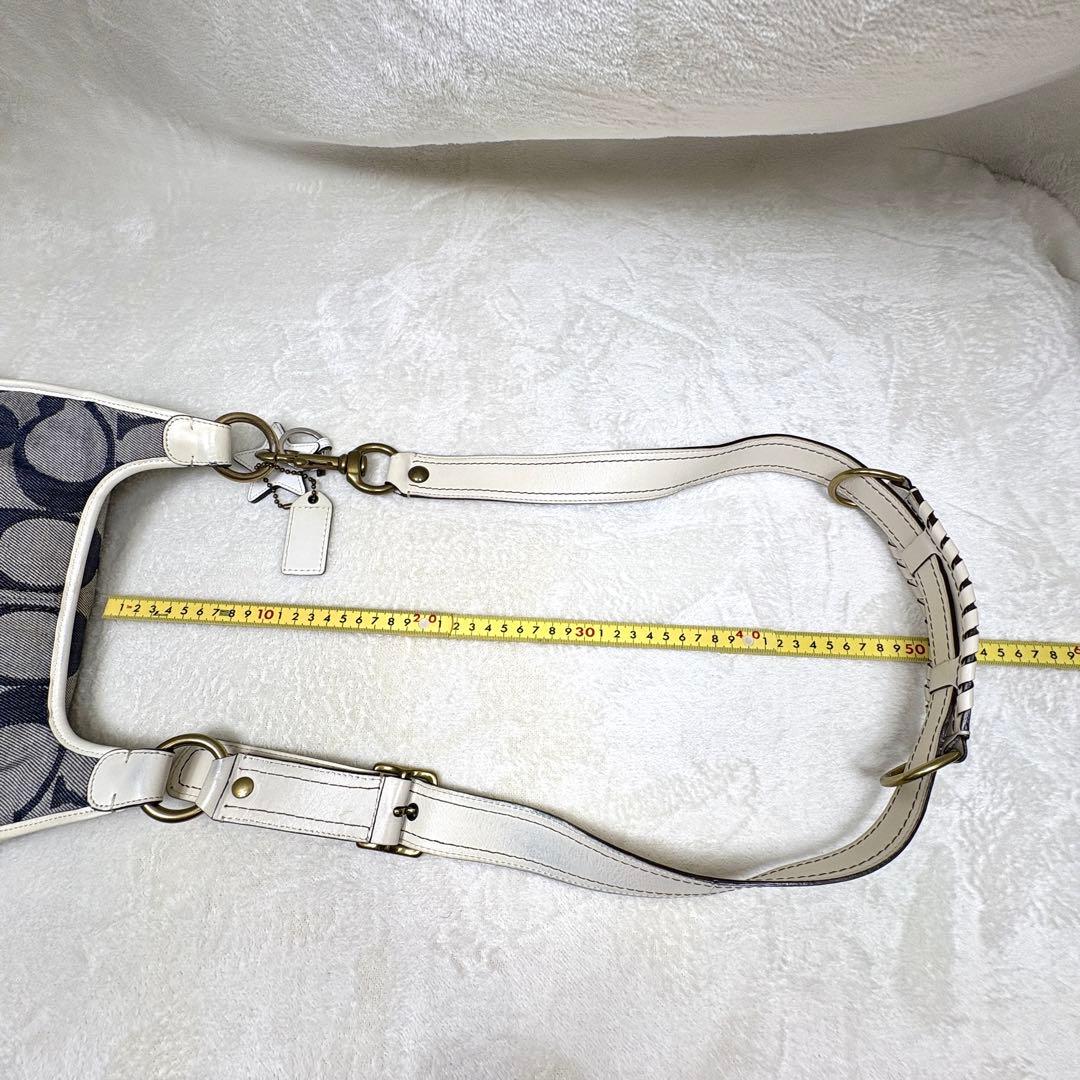 Coach Shoulder Bag Denim Blue White コーチ